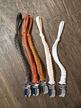 Braided Pacifier Clips - Neutral & Earth Tone Set